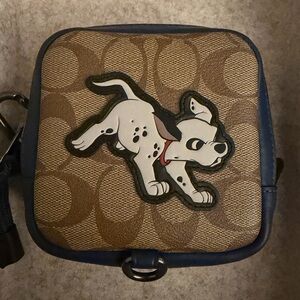 Brown and Blue Dog Print Pouch Disney Dalmatian Coach New York